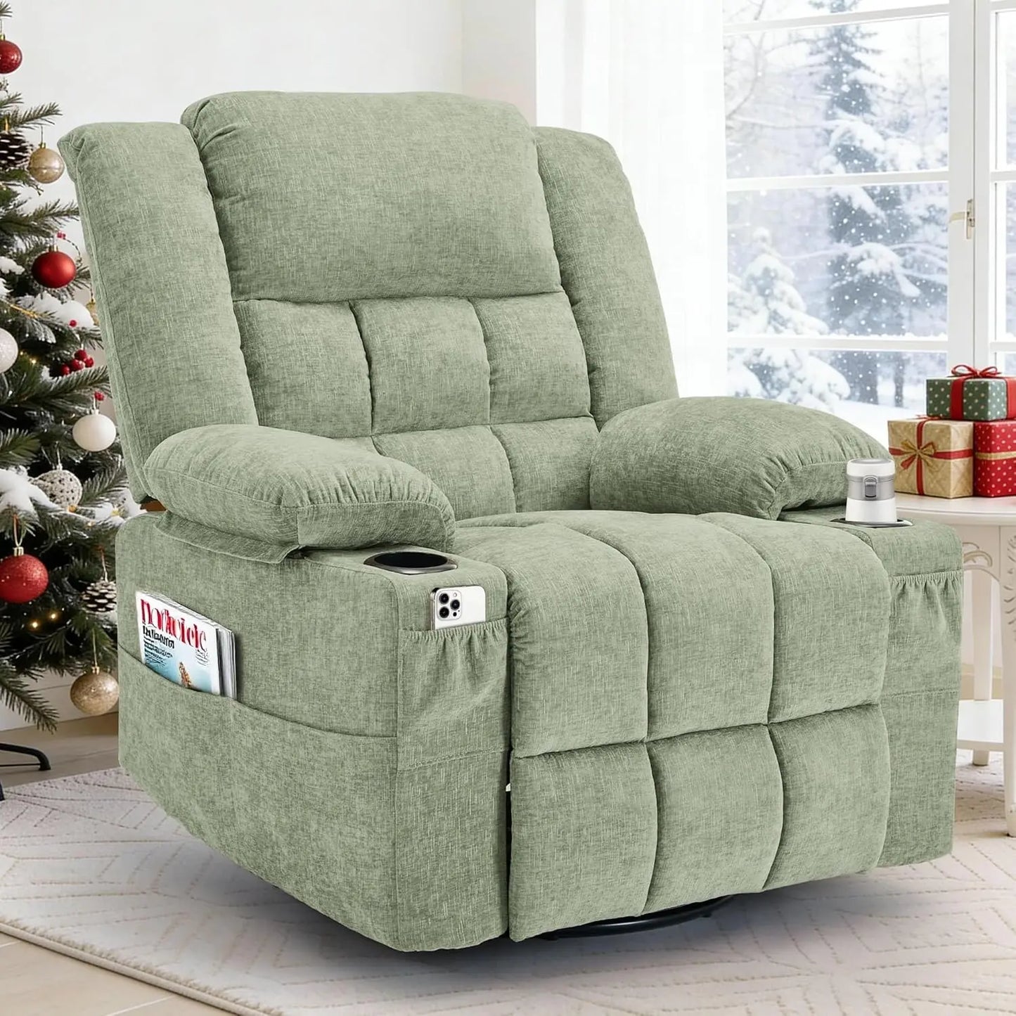 Customized Swivel Rocker Recliner with Massage and Heating