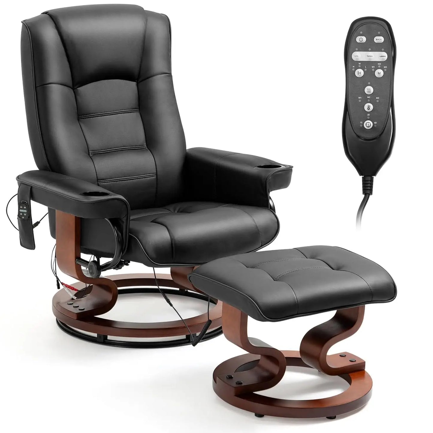 Customized Reclining Leather Chair with Vibration Massage