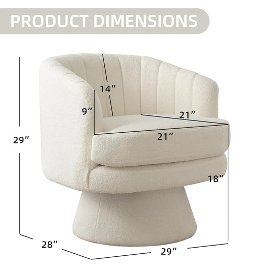 360 Degree Swivel Barrel Chair with Curve Back