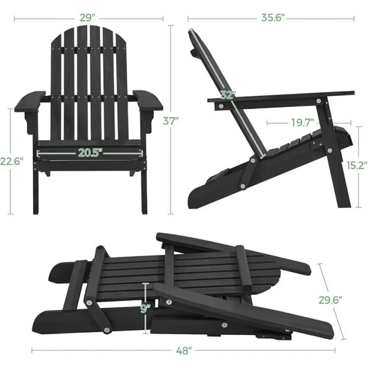 Set of 4 Folding Adirondack Chairs