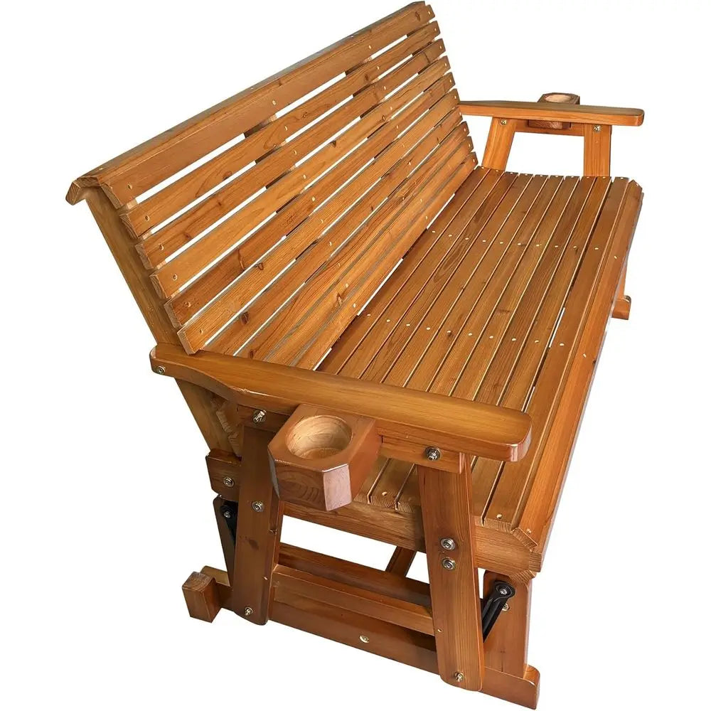 Glider Bench with Cup Holders
