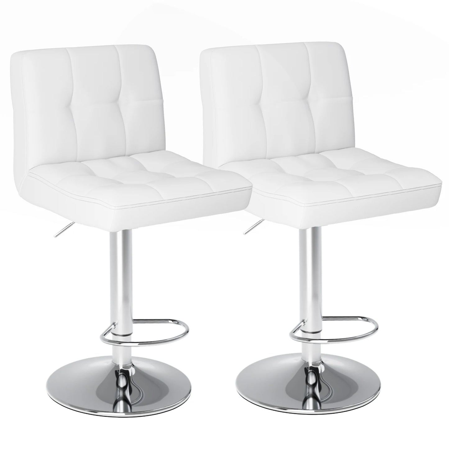 Counter Height Leather Bar Stools, Set of 2