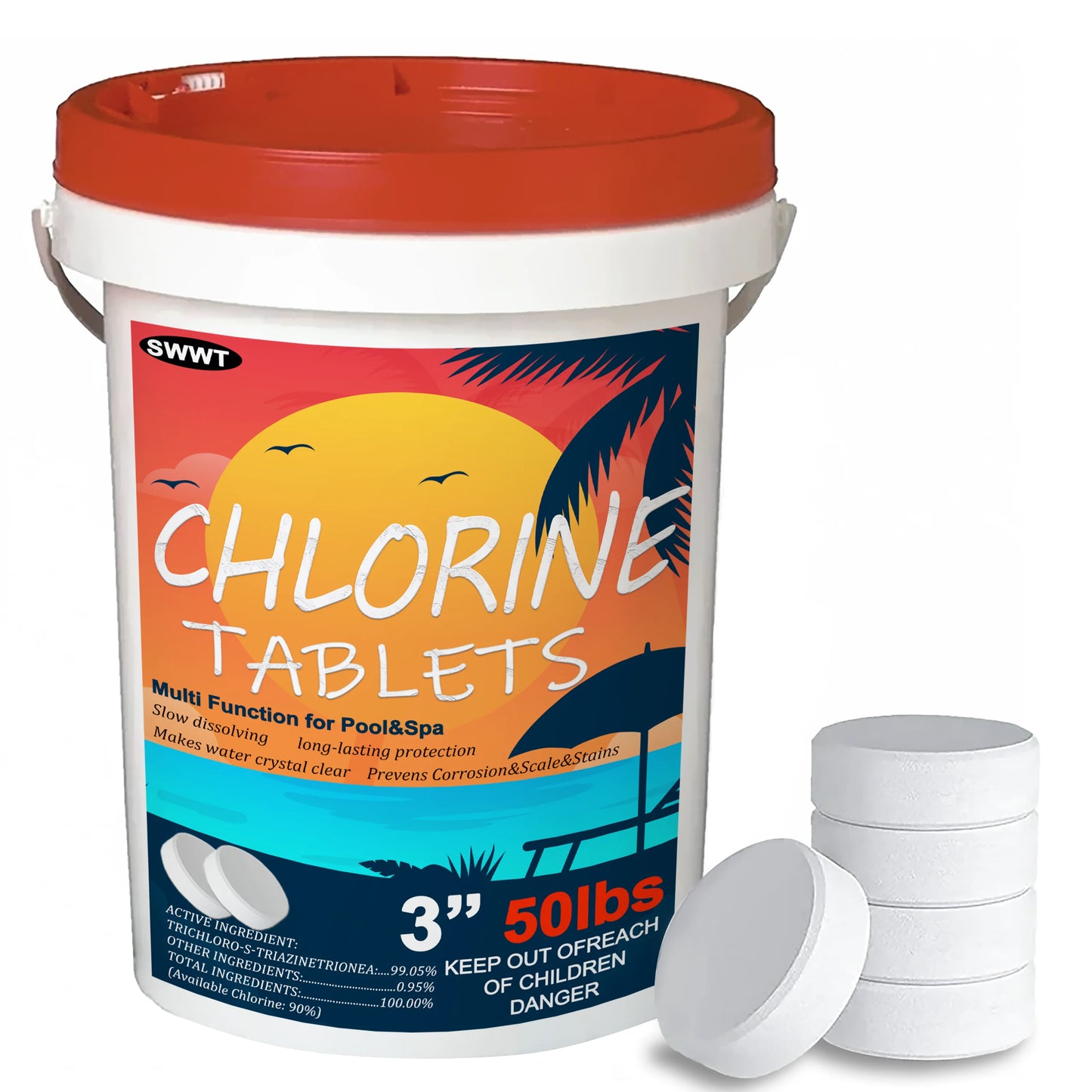 3 inch 50 Pounds Chlorine Tablets