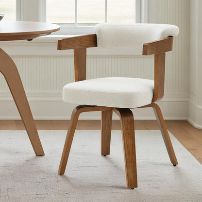 Swivel Desk Chair, Office Chairs with Wooden Legs
