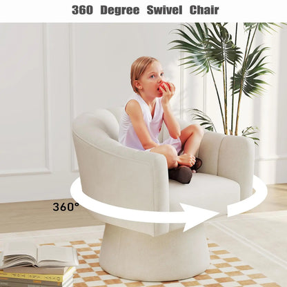 Swivel Velvet Upholstered Barrel Chair Set 2