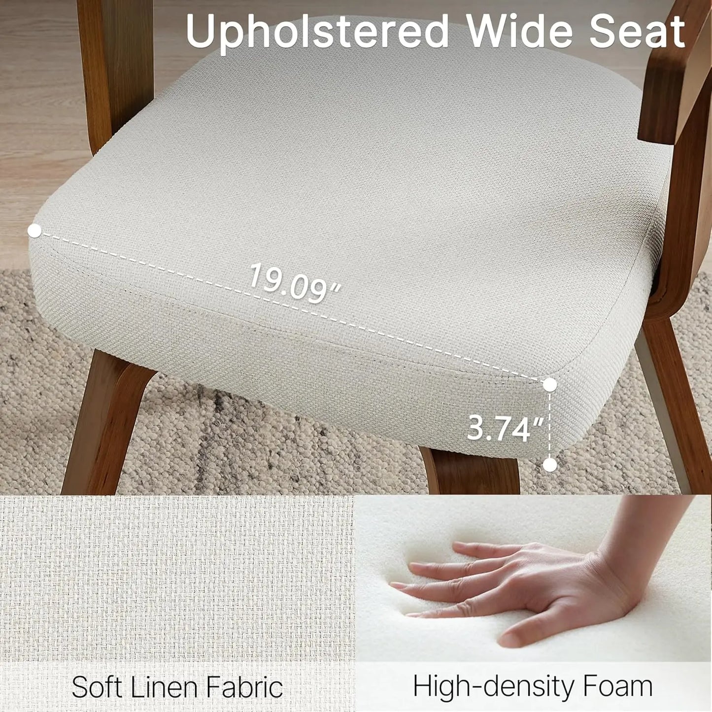 Swivel Desk Chair, Office Chairs with Wooden Legs