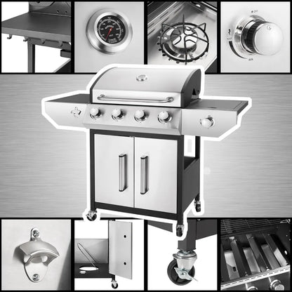 Propane Gas BBQ Grill with Side Burner