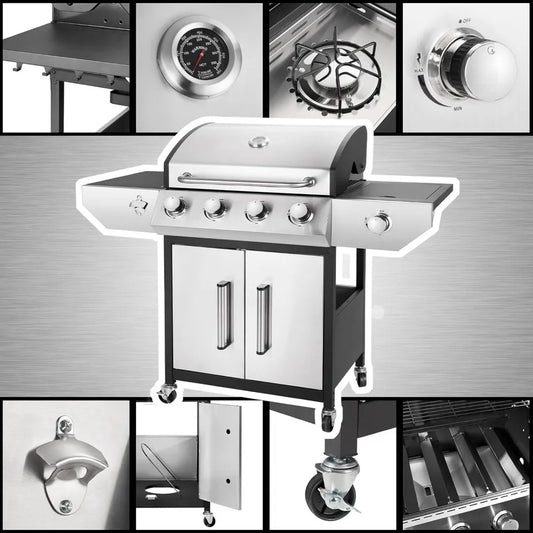 Propane Gas BBQ Grill with Side Burner