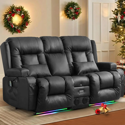 "Electric Reclining Loveseat with Console