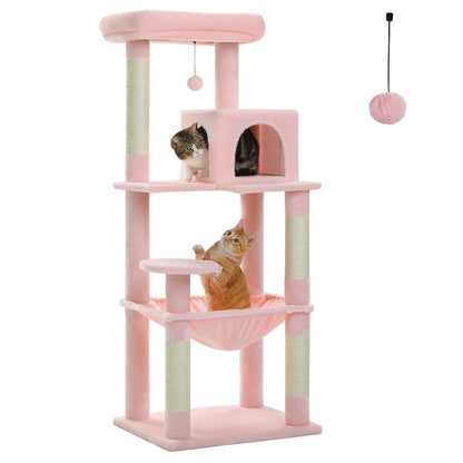 Cat Tower with Hammock, Scratching Posts, Cozy Condo and Top Perch