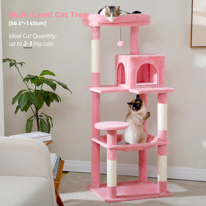 Cat Tower with Hammock, Scratching Posts, Cozy Condo and Top Perch