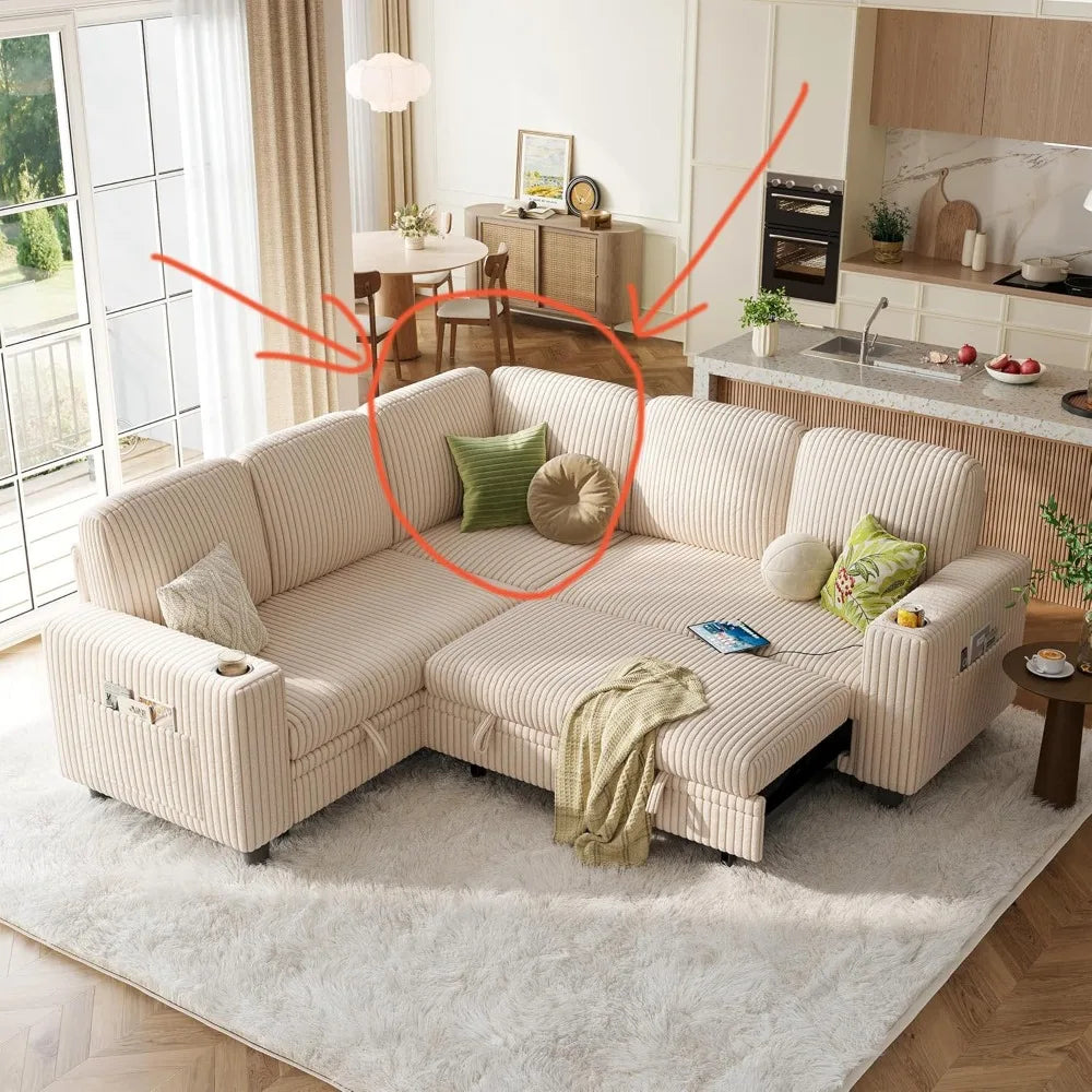 Corner Sleeper Sofa Sectional Couch with Storage,