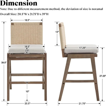 2-Pack Farmhouse Bar Stools,