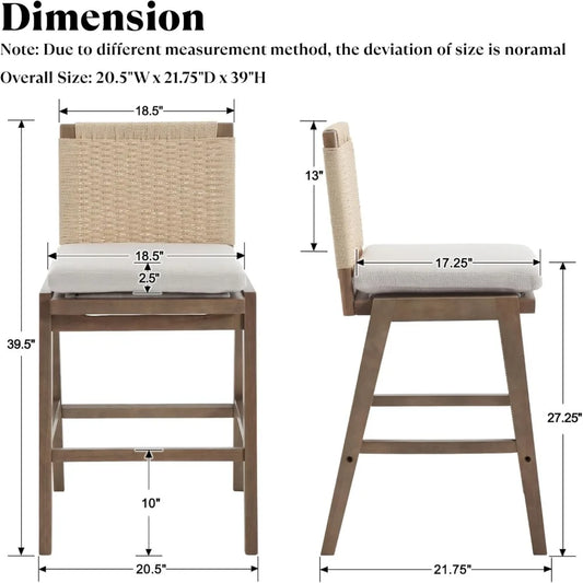 2-Pack Farmhouse Bar Stools,