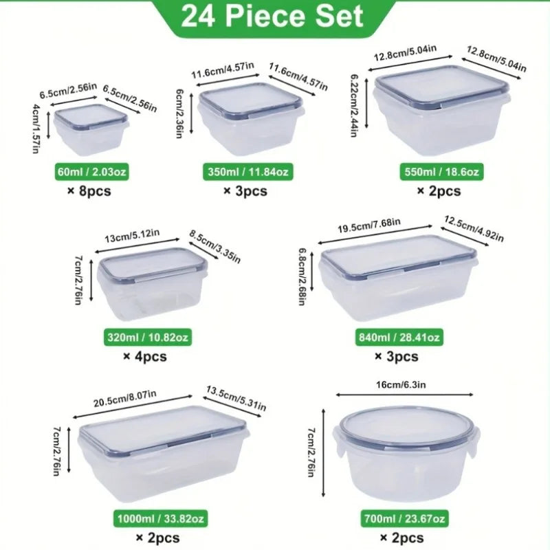 Set - 24  Containers & Lids with Labels