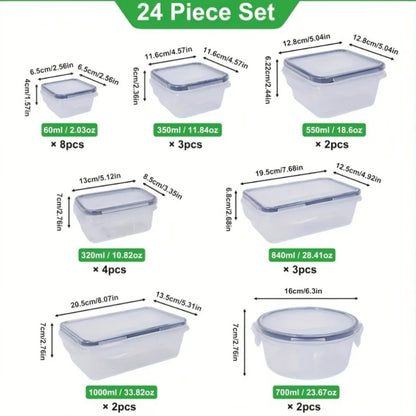 Set - 24  Containers & Lids with Labels