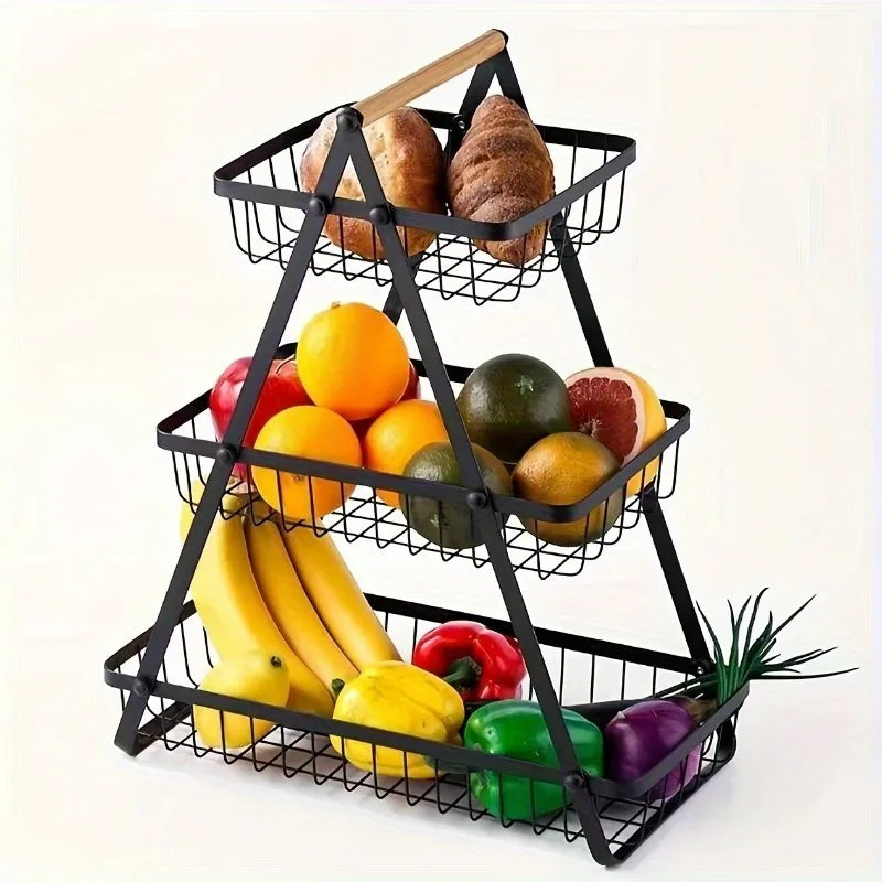 Three-tier fruit basket