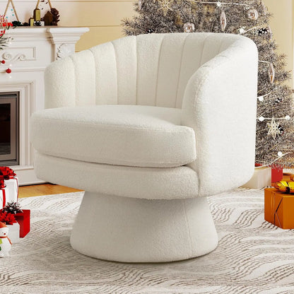 360 Degree Swivel Barrel Chair with Curve Back