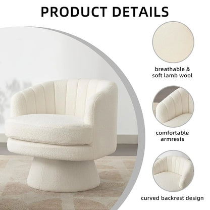 360 Degree Swivel Barrel Chair with Curve Back