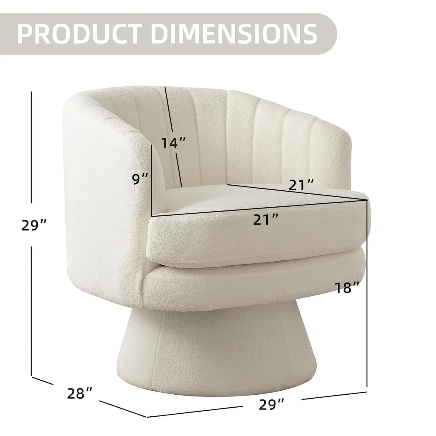 360 Degree Swivel Barrel Chair with Curve Back
