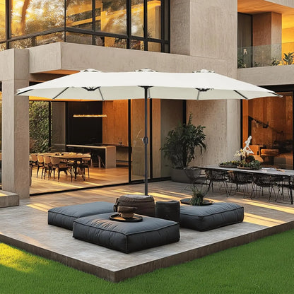 15ft Double Sided Patio Umbrella with Base Included