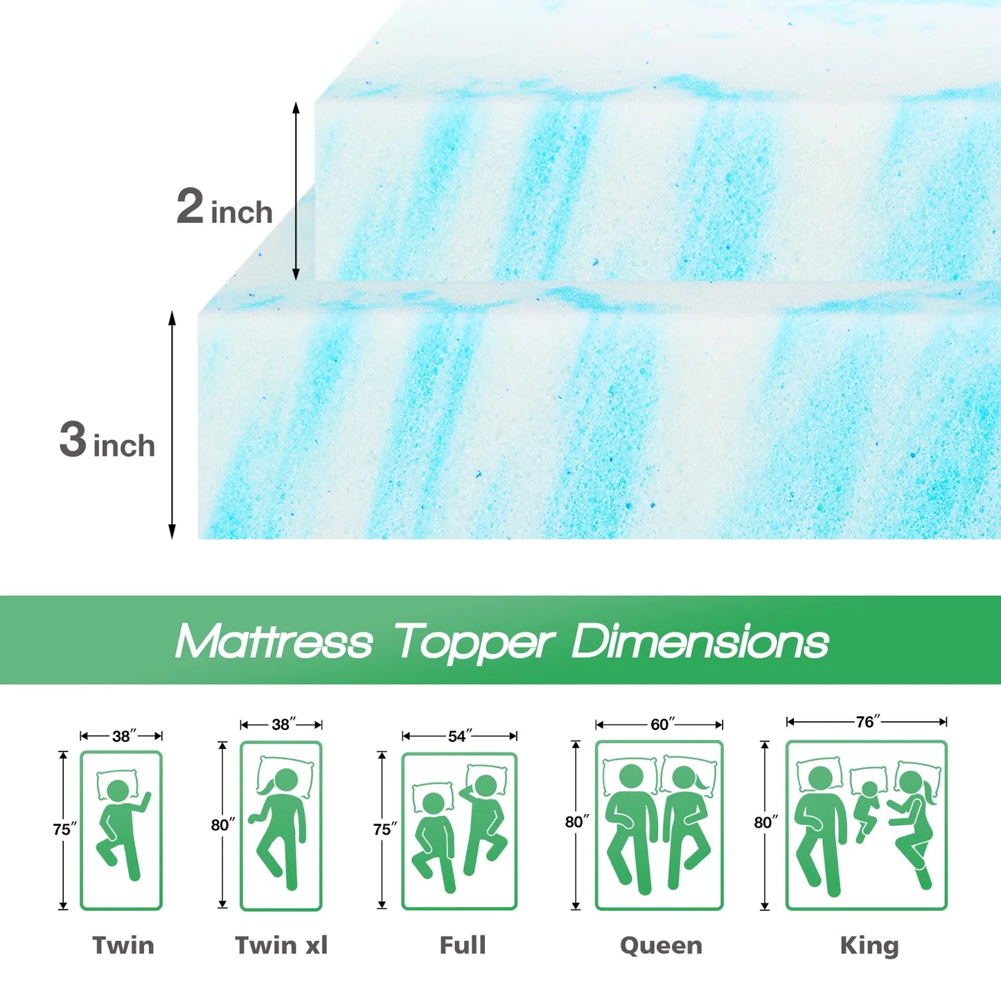 Cooling Gel Forming Mattress Topper