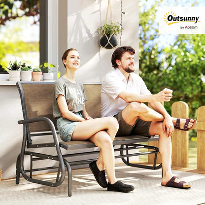 Patio Garden Glider w/Powder Coated Steel Frame