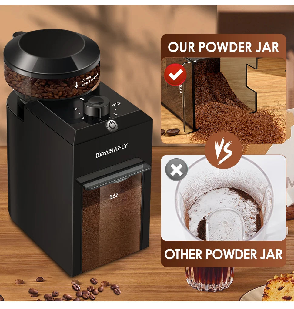KIRAINAFLY COMPACT BURR COFFEE GRINDER