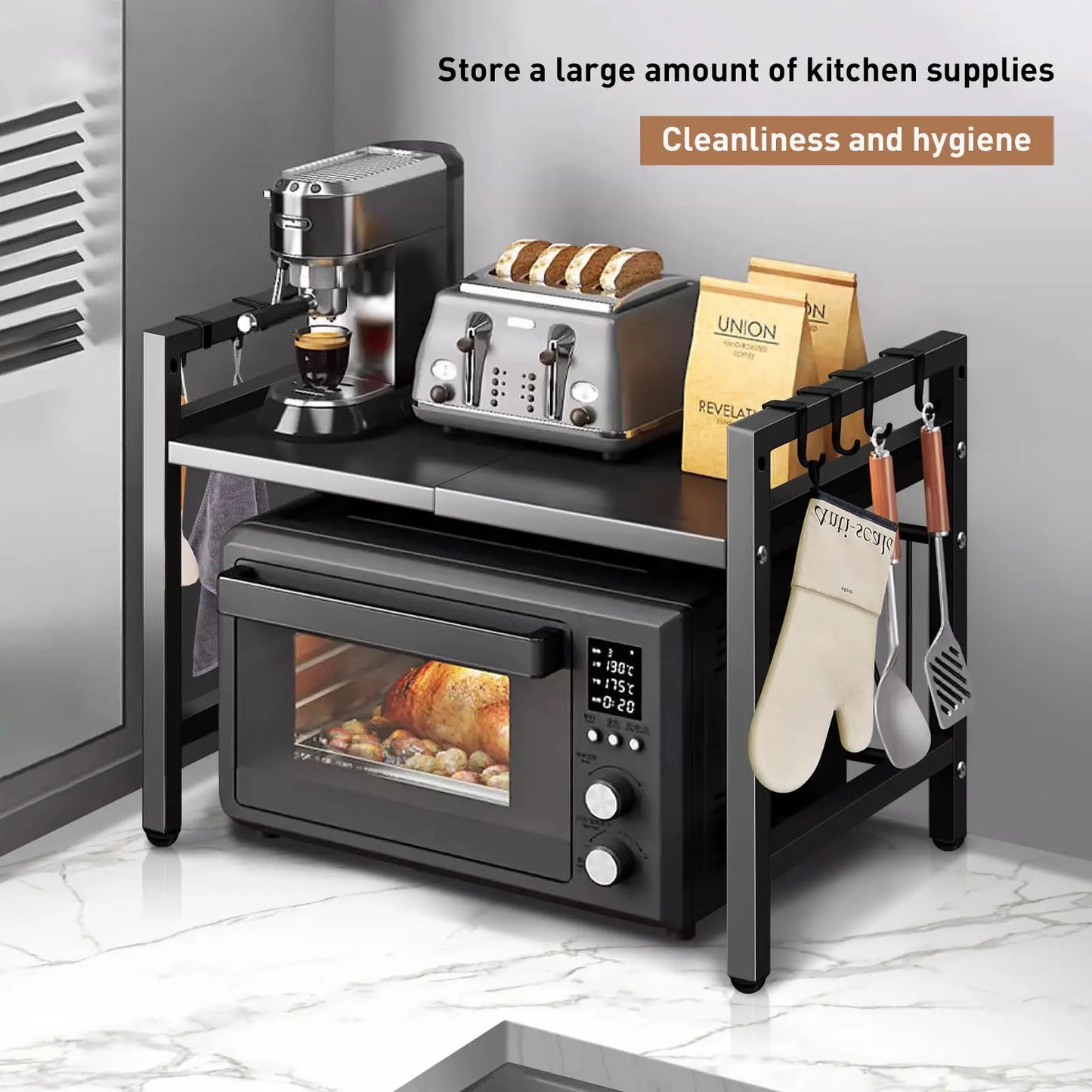 42-64cm Microwave Shelf Organizer,