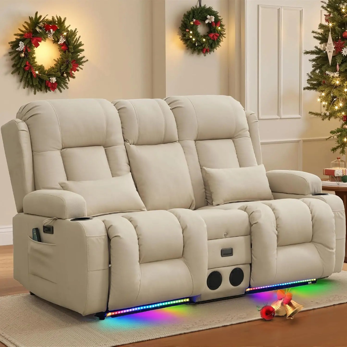 "Electric Reclining Loveseat with Console