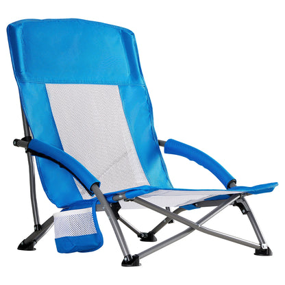 Outdoor Folding Camping Chair with Cup Holder, Mesh Storage Bag