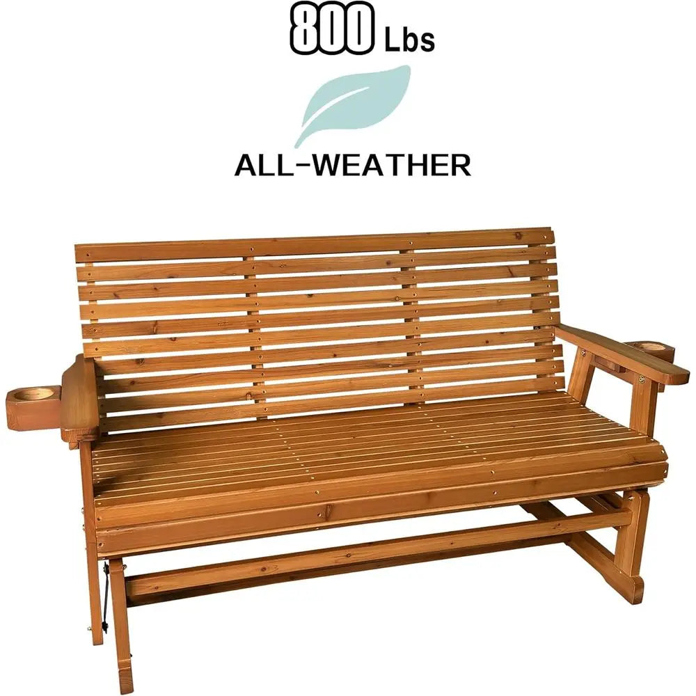 Glider Bench with Cup Holders