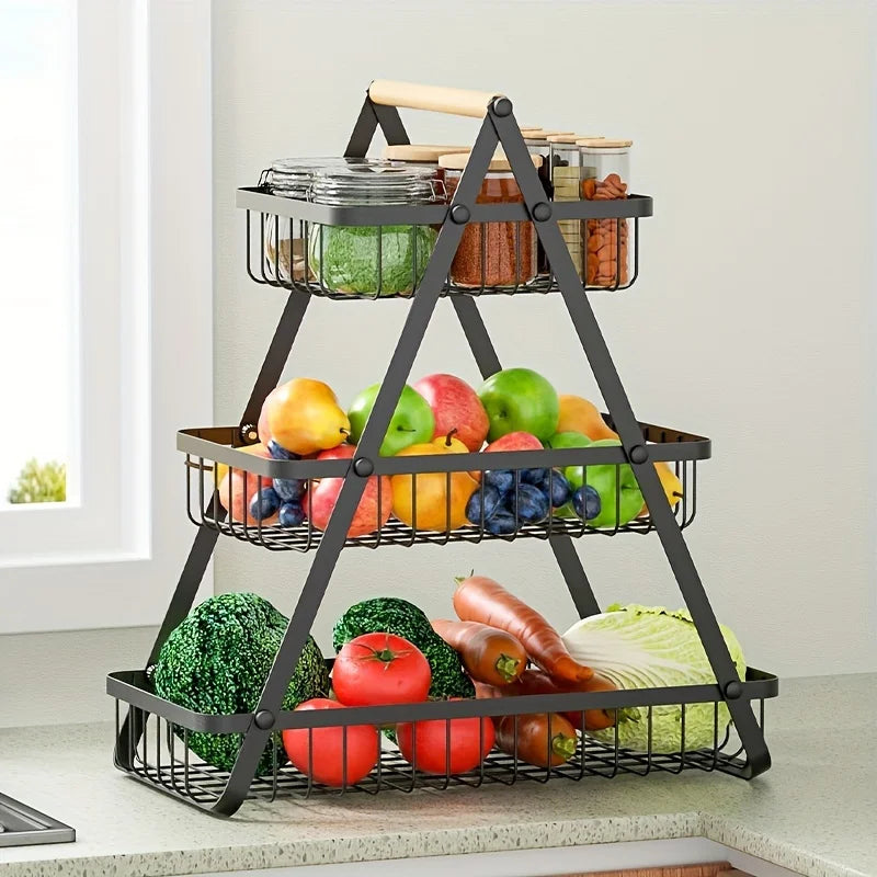 Three-tier fruit basket