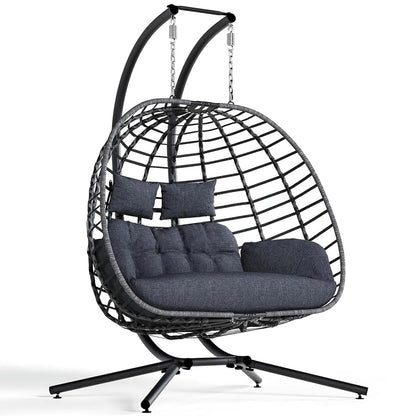 2 Person Hanging Wicker Hammock with Cushion Customized