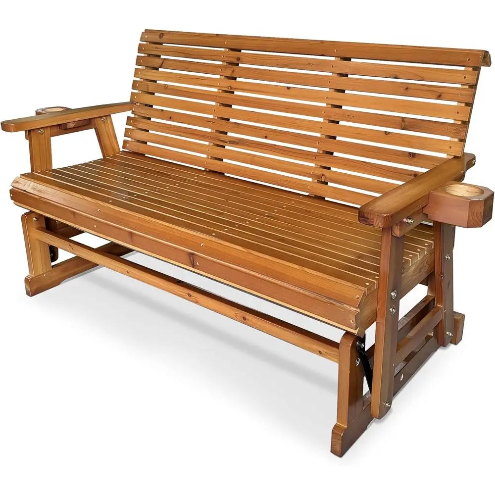 Glider Bench with Cup Holders