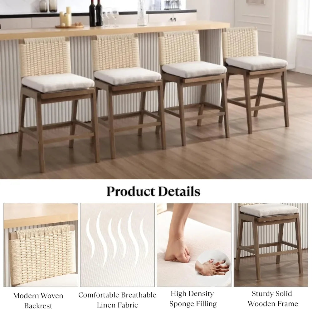 2-Pack Farmhouse Bar Stools,