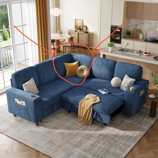 Corner Sleeper Sofa Sectional Couch with Storage,