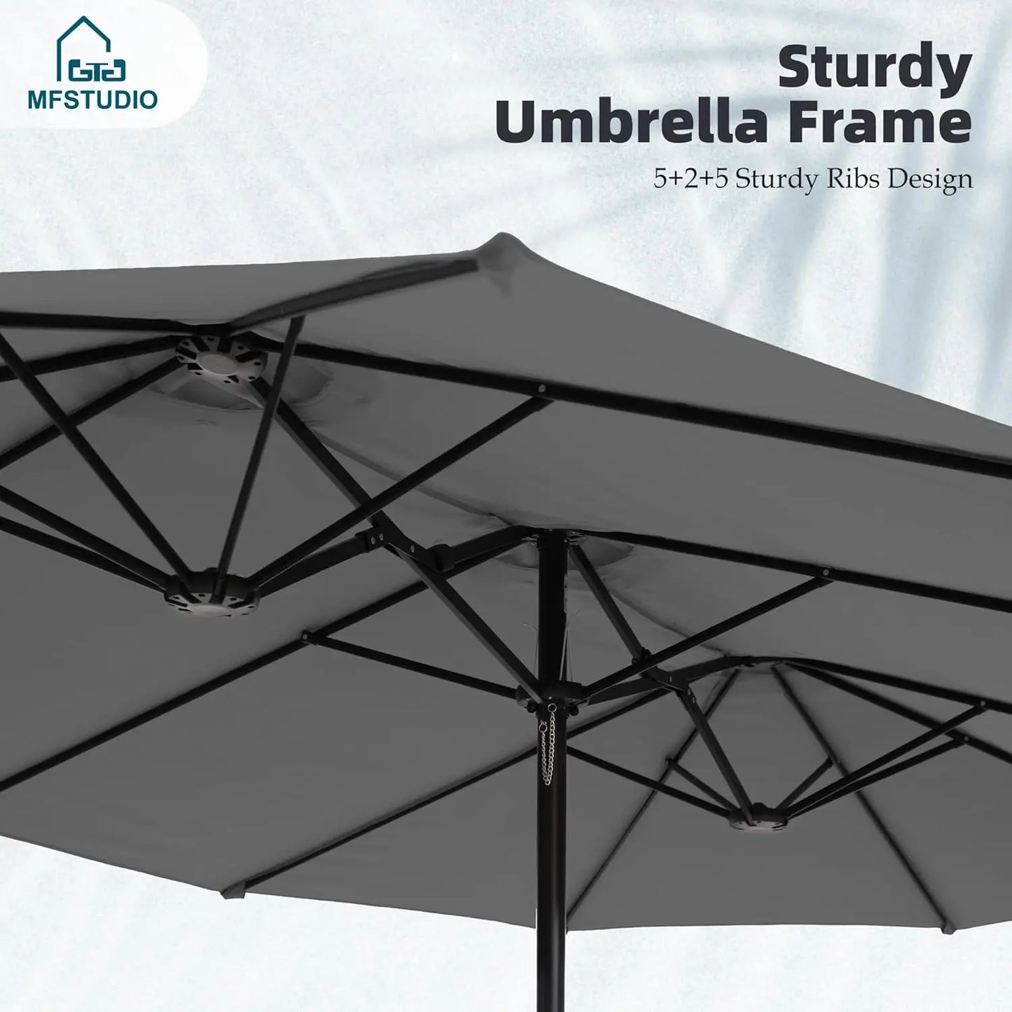 15ft Double Sided Patio Umbrella with Base Included