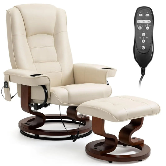 Customized Reclining Leather Chair with Vibration Massage