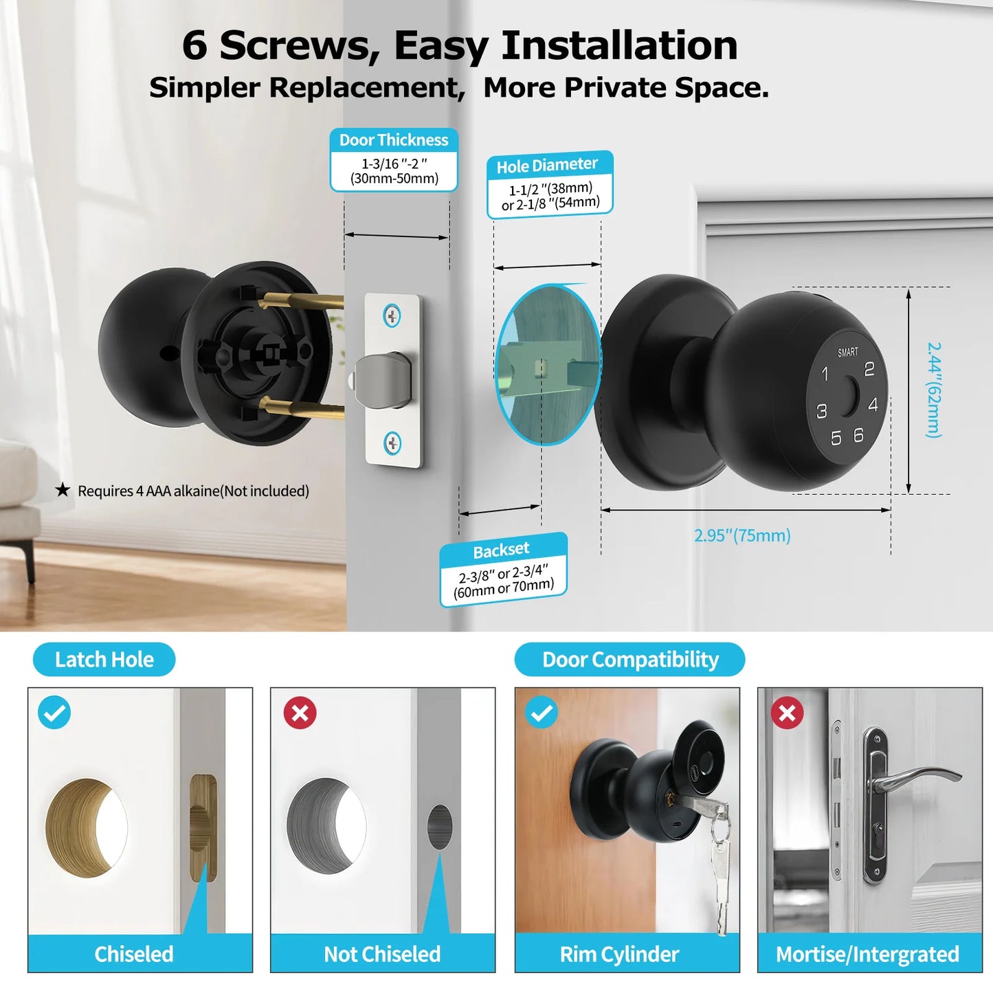 Fingerprint Door Lock App Control Passcode Unlock