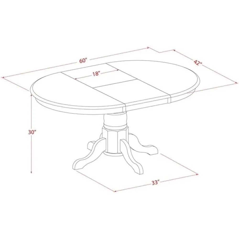 5-Piece Black & Cherry Finish Dining Set