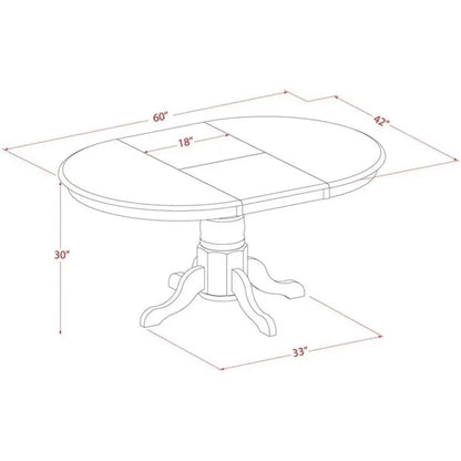 5-Piece Black & Cherry Finish Dining Set