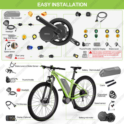 Complete Set Electric Bike Middle Drive eBike Conversion Kit