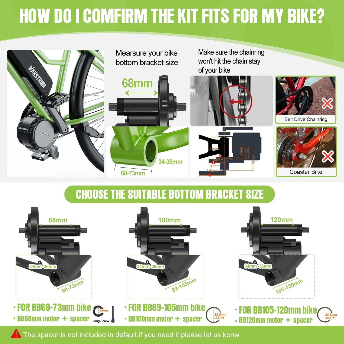 Complete Set Electric Bike Middle Drive eBike Conversion Kit