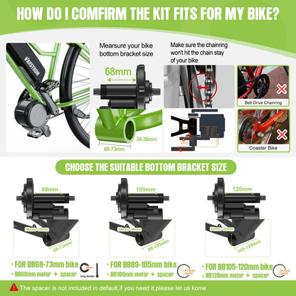 Complete Set Electric Bike Middle Drive eBike Conversion Kit