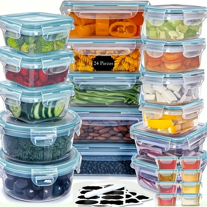 Set - 24  Containers & Lids with Labels