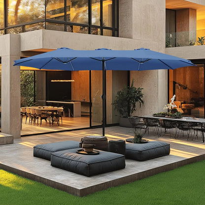 15ft Double Sided Patio Umbrella with Base Included