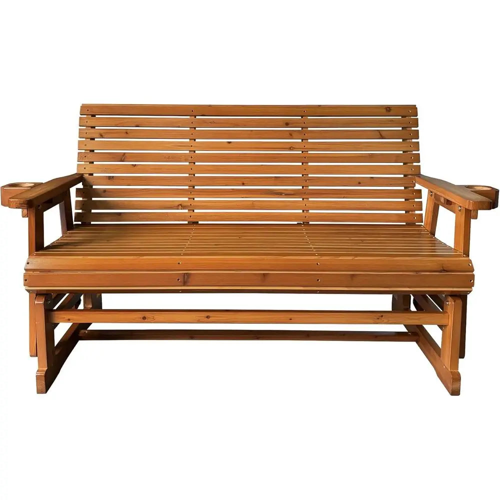 Glider Bench with Cup Holders