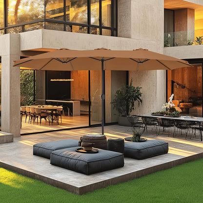 15ft Double Sided Patio Umbrella with Base Included