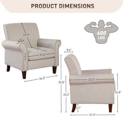 Upholstered Living Room Chair Set of 2